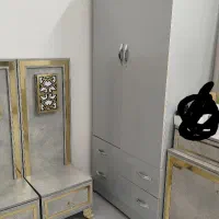 سرویس خواب تخت میز آرتیش دوتا پا تختی کمد لباس نو|تخت و سرویس خواب|خمینیشهر, |دیوار