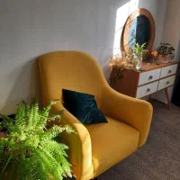 دو عدد مبل زرد تکنفره