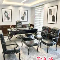 صندلی اداری میز کلاسیک مشکی طلایی مبلمان عصایی