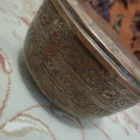 قابلمه مسی قدیمی قلم زنی دست