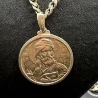 گردنبند نقره با پلاک نقش دو رو