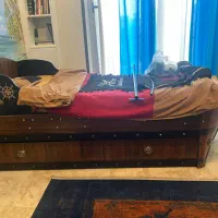 تخت کودک و‌ نوجوان دزدان دریایی با تشک،لحاف،ملافه