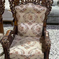 مبل دسته گلی چوب گردو تمام دست