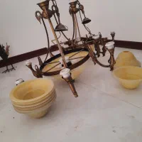 لوستر ۶ شاخه برنزی|لوستر و چراغ آویز|کرج, فاز ۳ گوهردشت|دیوار