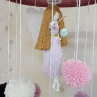 آویز سقفی دست ساز فرشته با چوب جادو مناسب سیسمونی