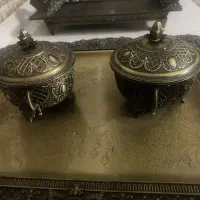 دوعددسینی،دوعددقندان،سطل جادستمالی،جای کاردی|ظروف سرو و پذیرایی|اصفهان, رکن الدوله شرقی|دیوار