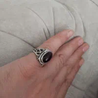 انگشتر دست ساز نقره ۸۰ ساله با استعلام