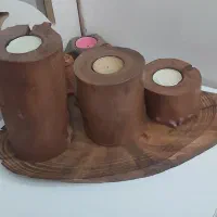 قووگلدان جاشمعی چوبی بسیارزیبا|مجسمه، تندیس، ماکت|دورود, |دیوار