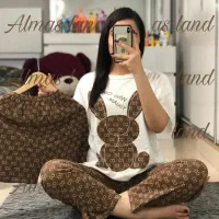 لباس ست سه تیکه تیشرت و شلوارک و شلوار وارداتی