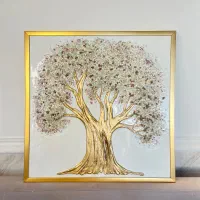 تابلو دکوراتیو تماما برجسته و زمینه رزین طرح درخت|تابلو، نقاشی، عکس|فردیس, خیام غربی|دیوار