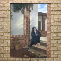 تابلو رنگ روغن با قاب دست ساز