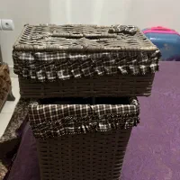 سبد رخت و سطل وجا دستمال حصیری|صنایع دستی و سایر لوازم تزئینی|تهران, گمرک|دیوار