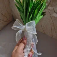 دسته گل عروس گل لاله لمسی دسته گل عقد|گل مصنوعی|سقز, |دیوار