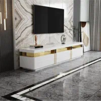 میز تلویزیون استیل و هایگلاس مدل دیانا