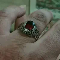 انگشتر نقره دست‌ساز عیار ۹۲۵ سنگ یاقوت دونه اناری