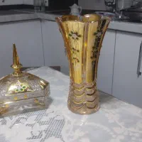 گلدان وشکلات خوری طرح طلا کوب