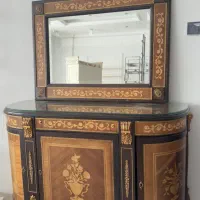 کنسول معرق فرانسوی سیلندری با آینه ست + شیشه رویه