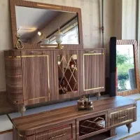 آینه‌کنسول ست میزتلوزیون آینه بژ|بوفه، ویترین، کنسول|تهران, شهرک ولیعصر جنوبی|دیوار