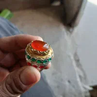 انگشتر  عقیق و توپاز
