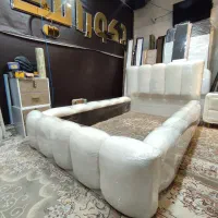 تخت پفکی کینگ دکوراتیک|تخت و سرویس خواب|مشهد, زمرد|دیوار