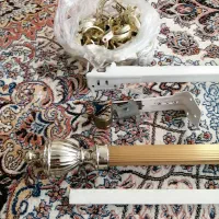 چوب پرده ریلی چوب پرده طلایی و چوب پرده ساده