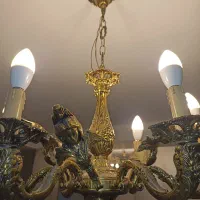 لوستر برنجی اصل سنگین|لوستر و چراغ آویز|کرج, کمالشهر|دیوار