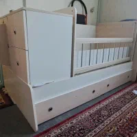 تخت دو طبقه کودک نوجوان به همراه تشک و کمد کوچک|تخت و سرویس خواب|قزوین, |دیوار