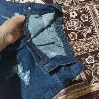 شلوار فول واید لگ ریش دار سرمه ای|لباس|سلمان‌شهر, |دیوار
