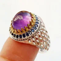 انگشتر نقره آماتیس اصل رکاب جواهری