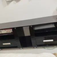 میز تلویزیون ام دی اف ترک هایگلاس مشکی