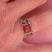 انگشتر نقره باعقیق قرمز اصل