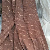 پرده کرم حریرشاین داریک جفت دکوری سه تا صورتی|پرده، رانر، رومیزی|تهران, نیروی دریایی|دیوار