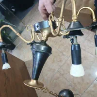 ۲شاخه لوستر برنجی قدیمی