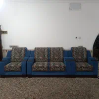 مبل قالی راحتی رنگ آبی ۷نفره درحدنو