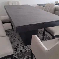 میز نهارخوری ۸ نفره مشکی مکانیزم دار و کابینت دار|میز و صندلی غذاخوری|قم, عمار یاسر|دیوار