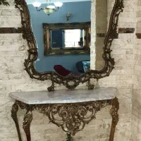 آینه کنسول برنزی ۴۵ ساله|بوفه، ویترین، کنسول|رودهن, |دیوار