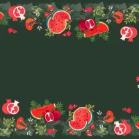 رومیزی طرح شب یلدا پارچه مخمل شانل زیر سفره یلدایی|پرده، رانر، رومیزی|تبریز, |دیوار