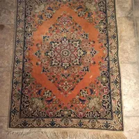 فرش قالیچه دستباف گل ابریشم