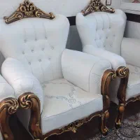 مبل هفت نفره کلاسیک نو|مبلمان خانگی و میز عسلی|رباط‌کریم, شترخوار|دیوار
