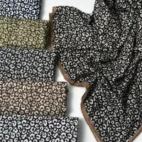 روسری نخی طرح پلنگی - قواره 100