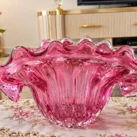 هندوانه آجیل میوه کریستال چک رنگی ظرف ظروف آنتیک