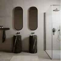 روشویی سنگ طبیعی با آینه خاص