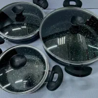 ماهیتابه سه عددی درب دار گرانیت خارجی