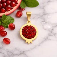 آویز گردنبند زنانه طلا زرلاین طرح انار
