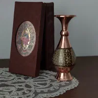 گلدان مسی خاتمکاری|صنایع دستی و سایر لوازم تزئینی|تهران, آزادشهر|دیوار