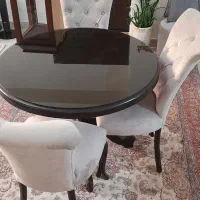 میز نهار خوری گرد چوبی