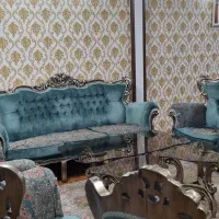 مبل ۹ نفره چوب گردو با پارچه شنل ترک|مبلمان خانگی و میز عسلی|تهران, جردن|دیوار