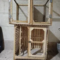 قفس چوبی کبوتر و مرغ و خروس