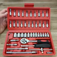 جعبه 46 پارچه آچار و سری بکس و پیچ گوشتی