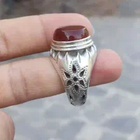 انگشتر عقیق یمن سرخ رکاب جواد قزوین